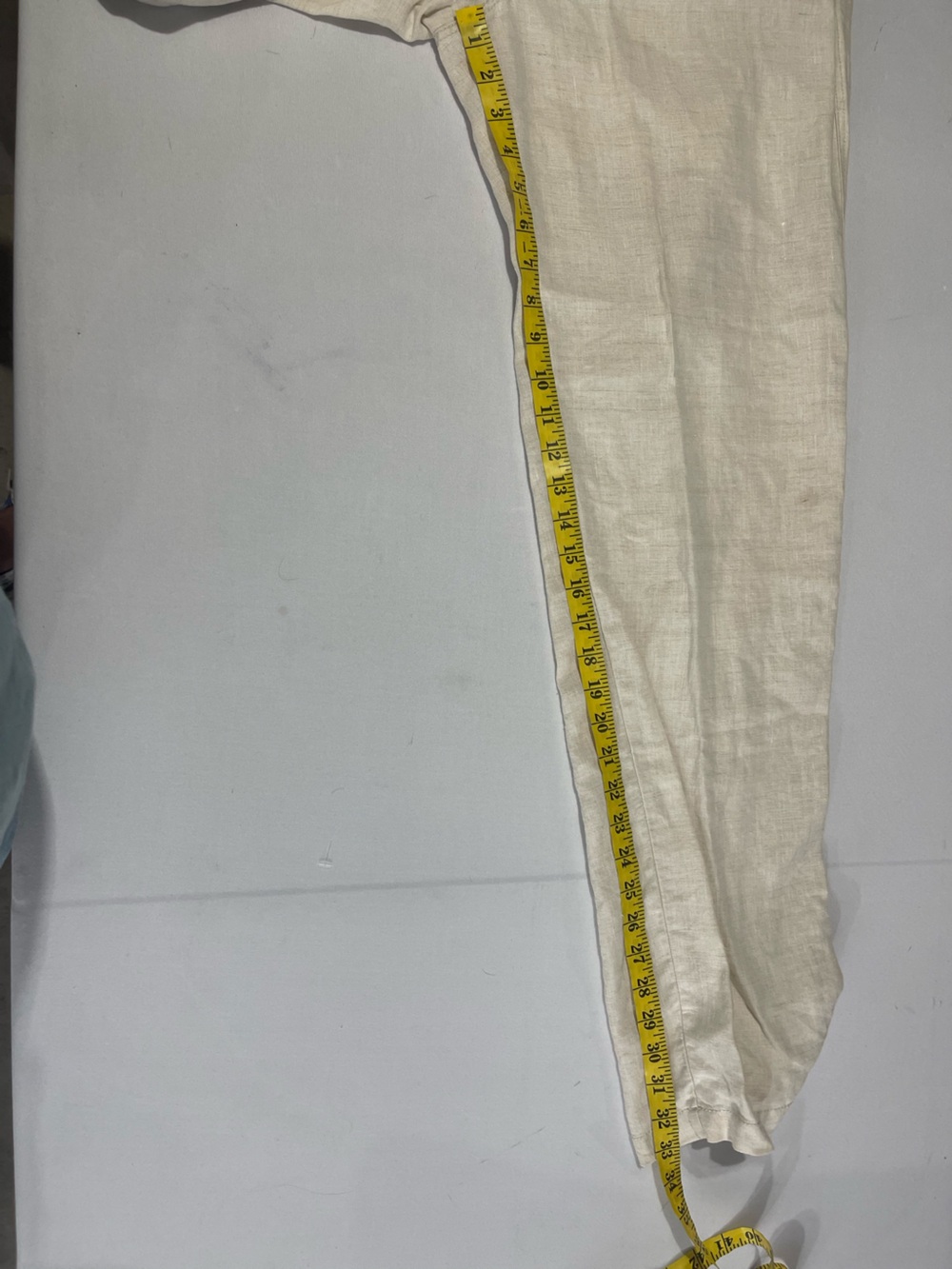 Tommy Bahama Relax Men’s Ivory Cream 100% Linen Drawstring Medium Pants - Picture 12 of 13